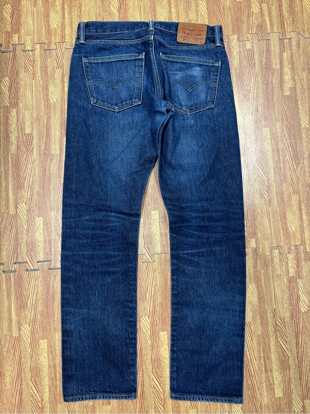 Levis 511 Jeans Mens 30x30 Blue Slim Fit Red Line Selvedge Denim Cotton Whisker